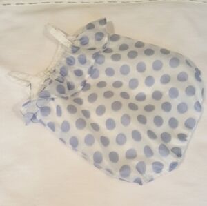 NWT Absorba Paris Blue and White Polka Dot Baby Girls Romper Sz 12M